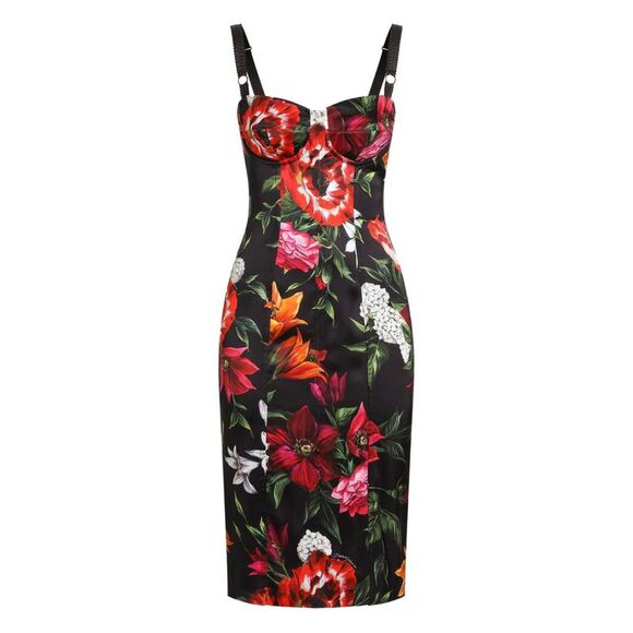 Dolce & Gabbana Women's Flower Print Satin Dress